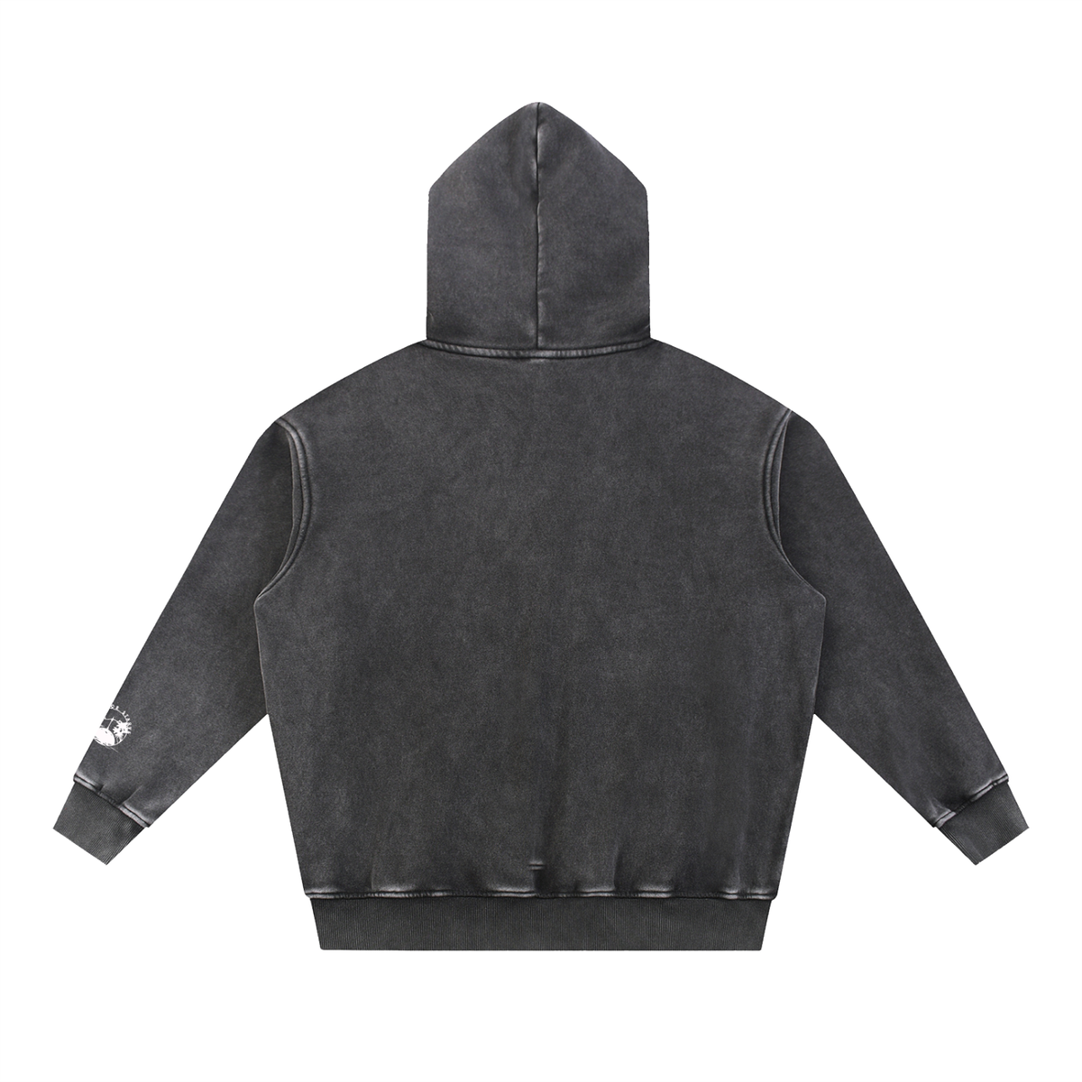 Stack Or Starve “cursive” Snow Wash Fleece Oversize Hoodie