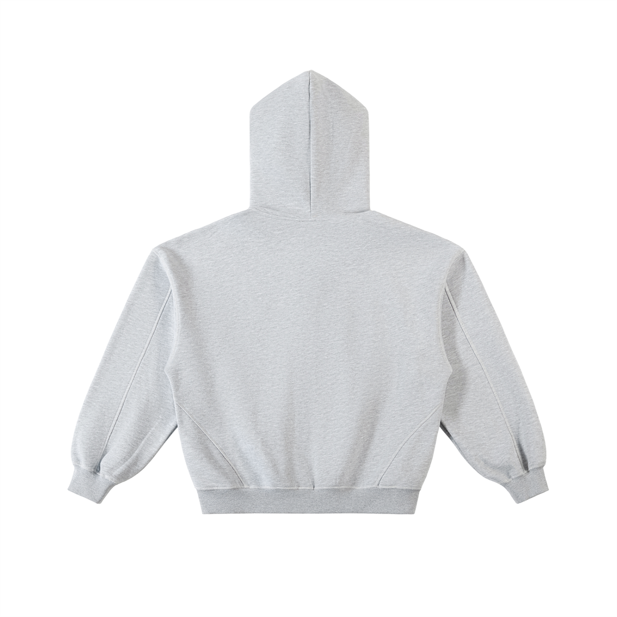 Stack Or Starve “Teck” Contrast-Stitched Boxy Fleece Zip Hoodie
