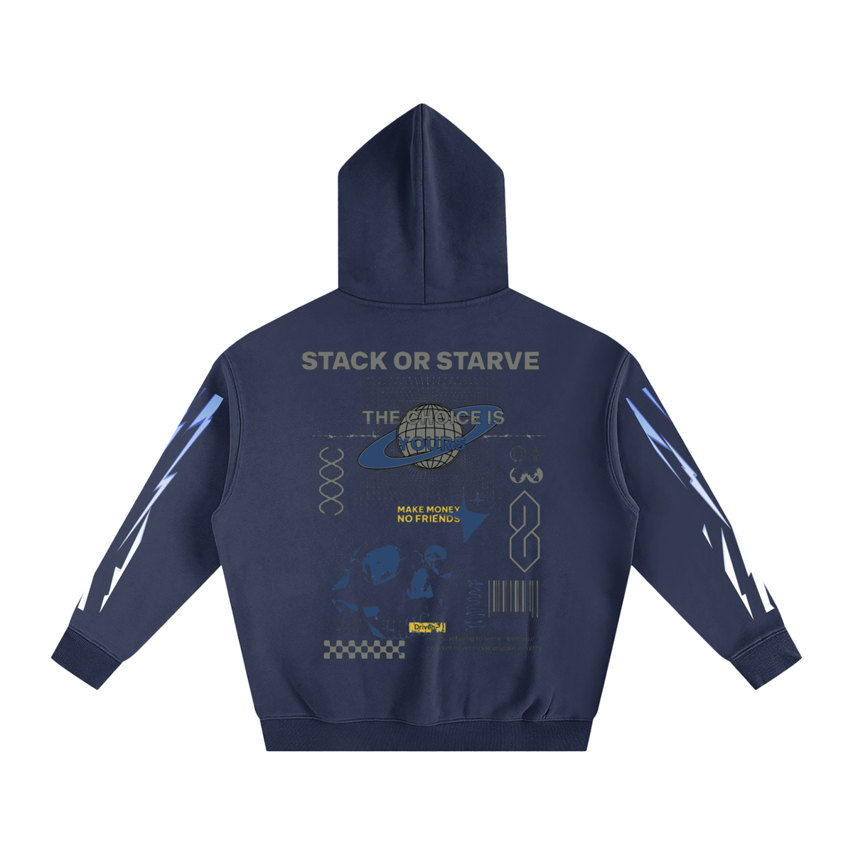 Stack Or Starve “space man” Oversize Fleeced Hoodie
