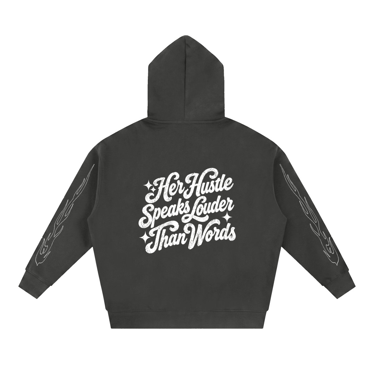 She Stack Too “HER HUSTLE” Essential Oversized Fleece Boxy Hoodie