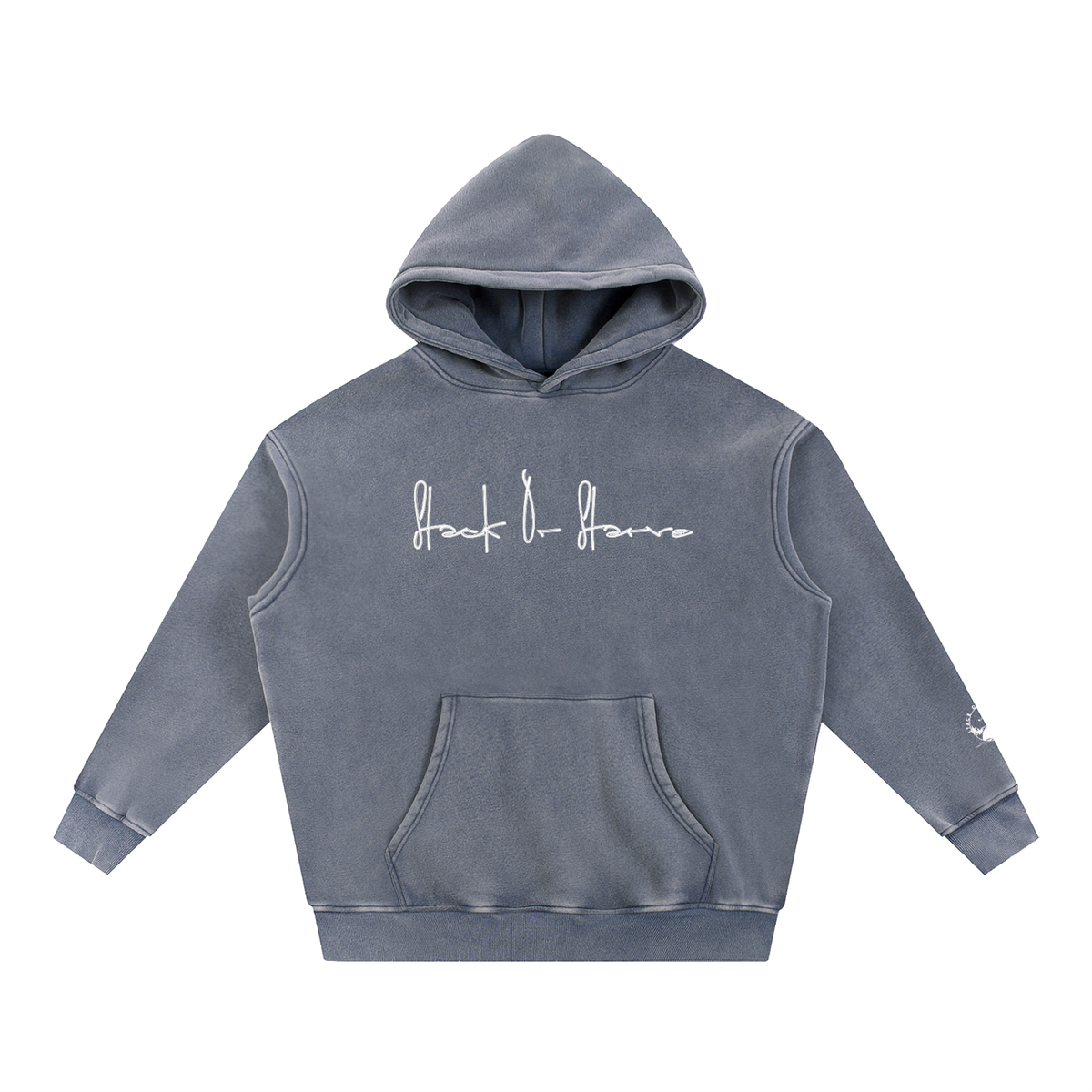 Stack or Starve “cursive” Snow Wash Fleece Oversize Hoodie
