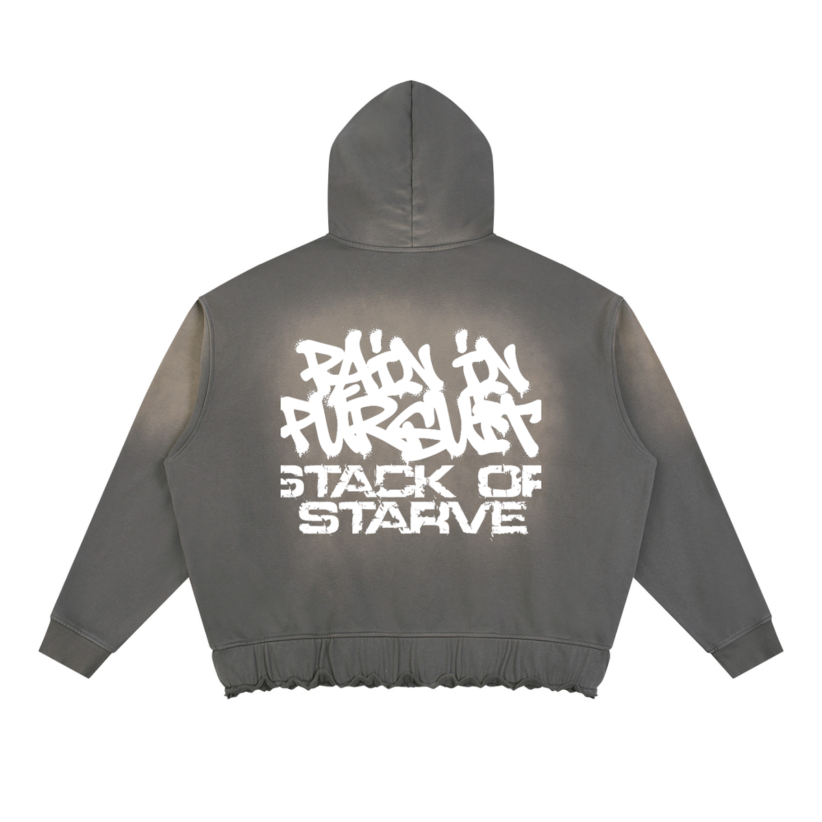 Pain In Pursuit Unisex Sunfade Ripped Boxy Hoodie