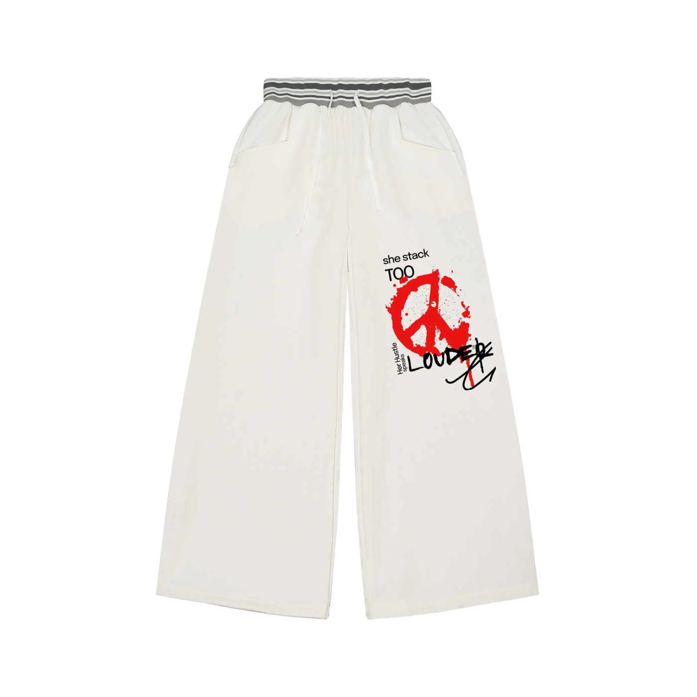 Striped Waist Wide Leg Pants