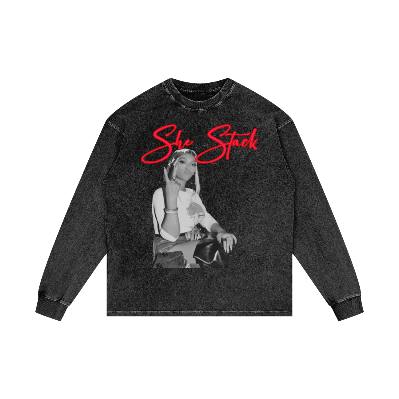 Acid Wash Oversize Long Sleeve T-Shirt