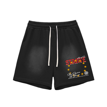 Stack Or Starve star Sun Fade Raw Edge Cotton Shorts