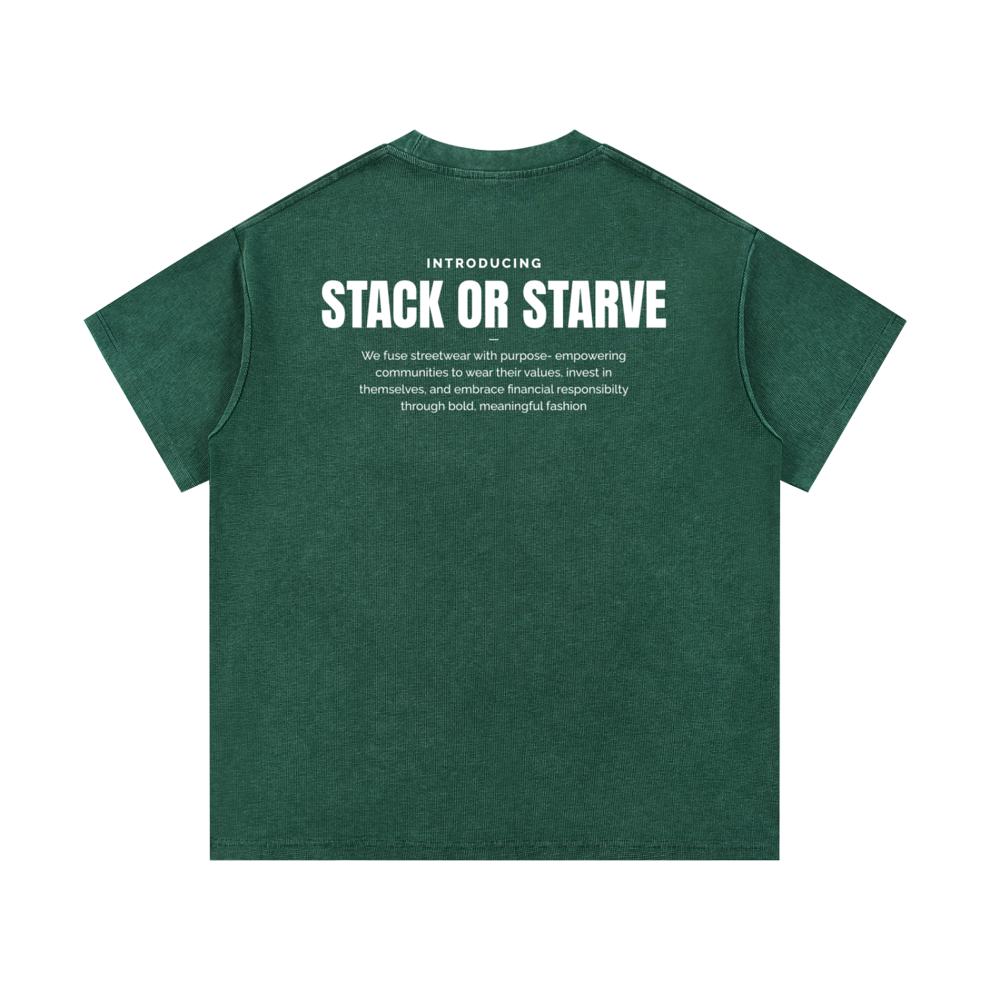 Stack Or  Starve Mineral Wash Waffle Knit T-Shirt