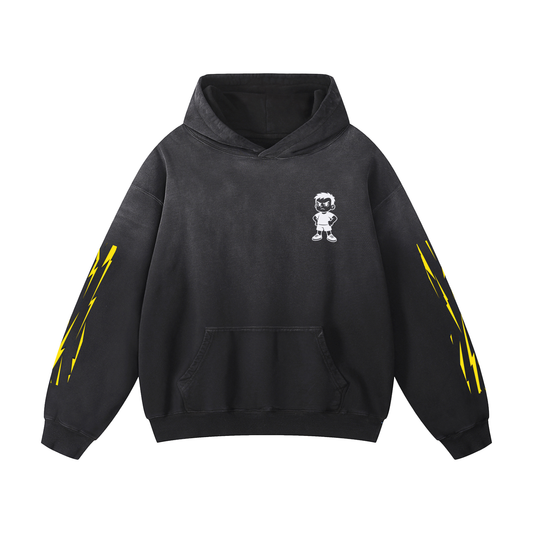 Stack Or Starve “Space Man” Heavyweight Sunfade Oversized Hoodie