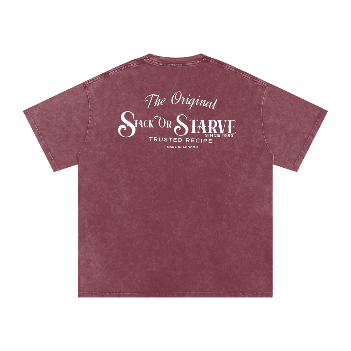 Stack Or Starve “Bones”Acid Wash Oversize T-Shirt - 250 GSM