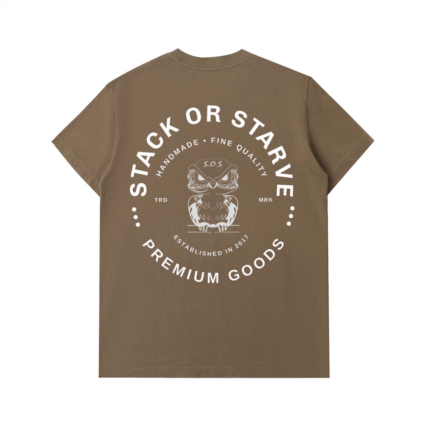 Stack or Starve “Premium Goods” Owl Logo Tee