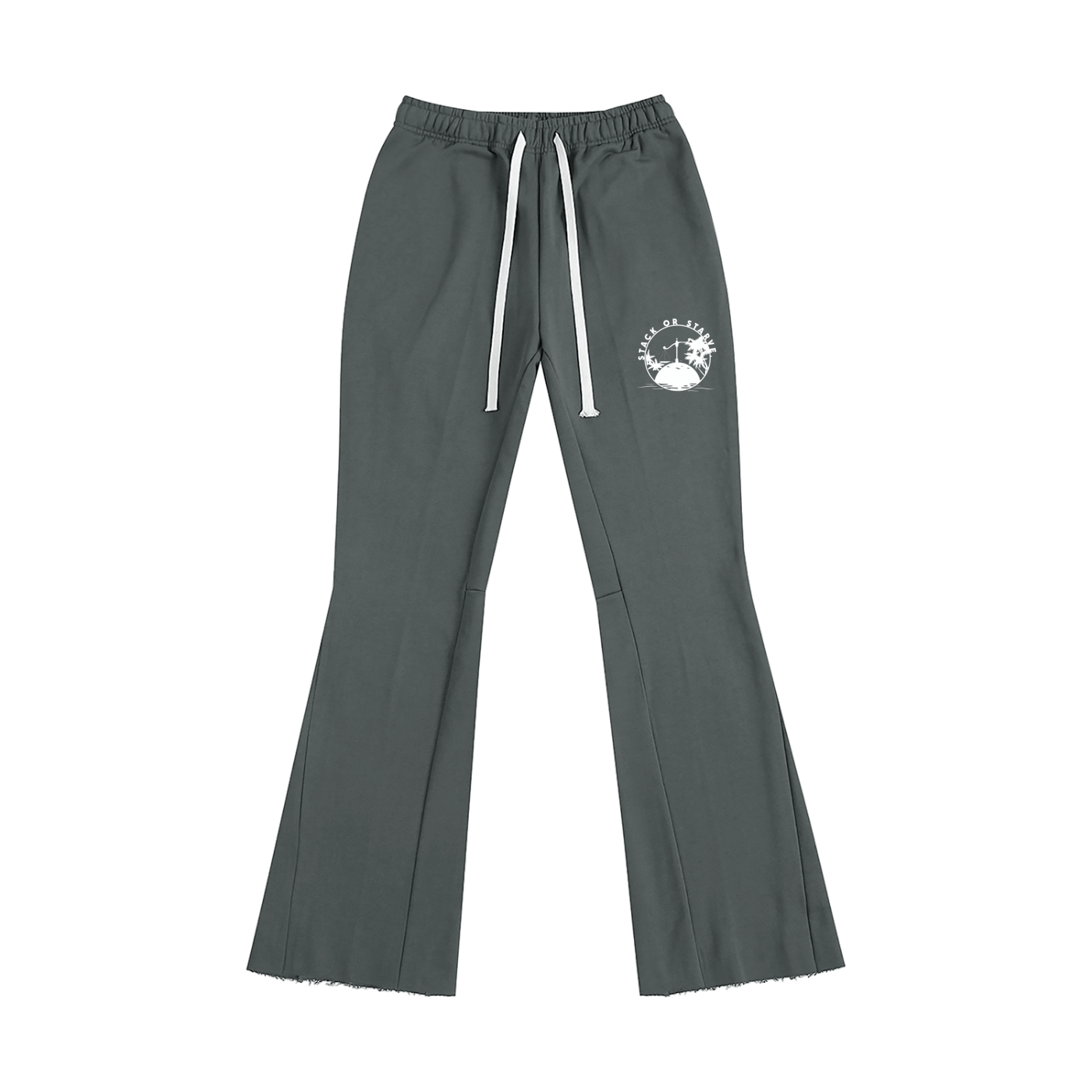 Stack or Starve Flared Track Pants – Island Logo Edition