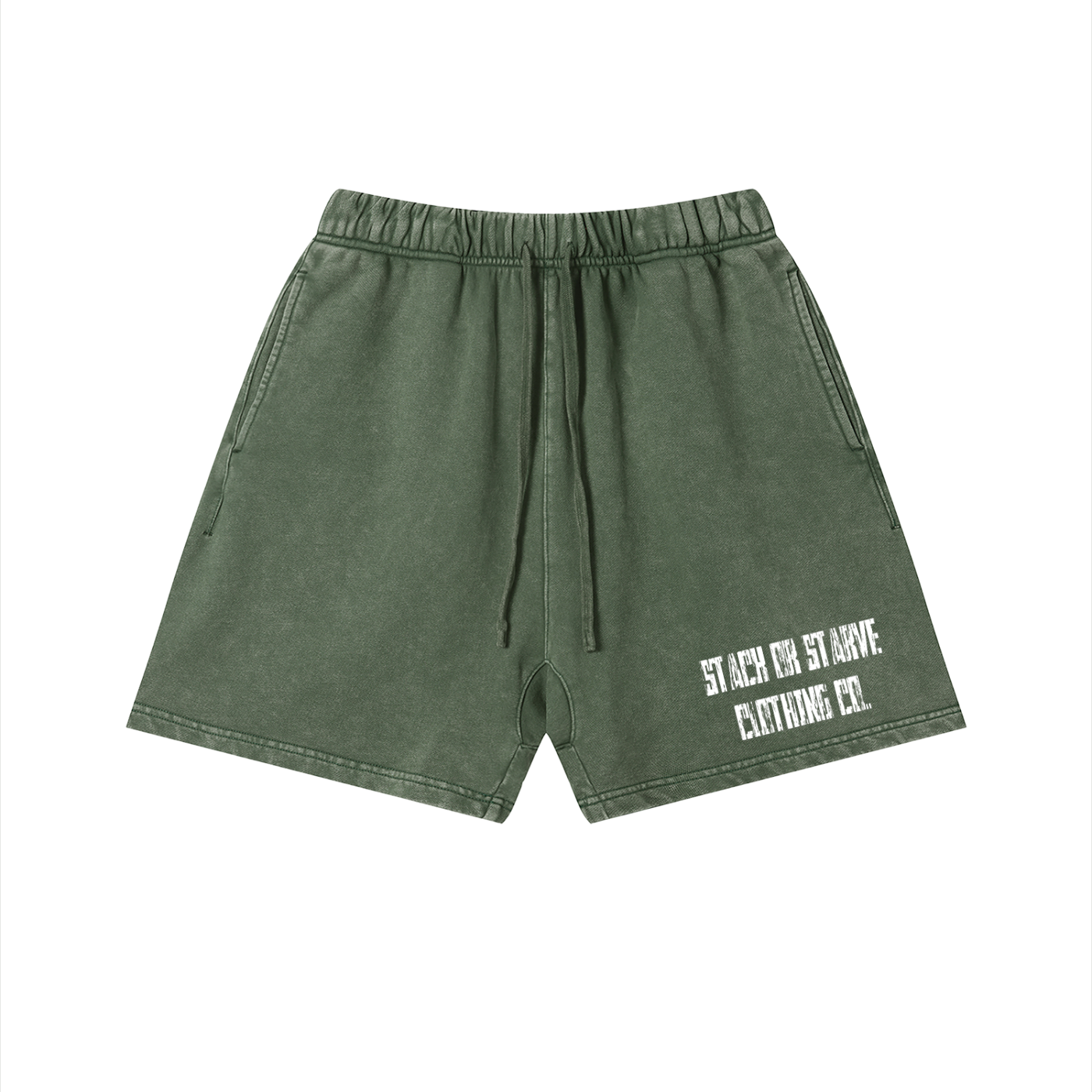 Stack or starve distressed  Vintage Wash Cotton Shorts
