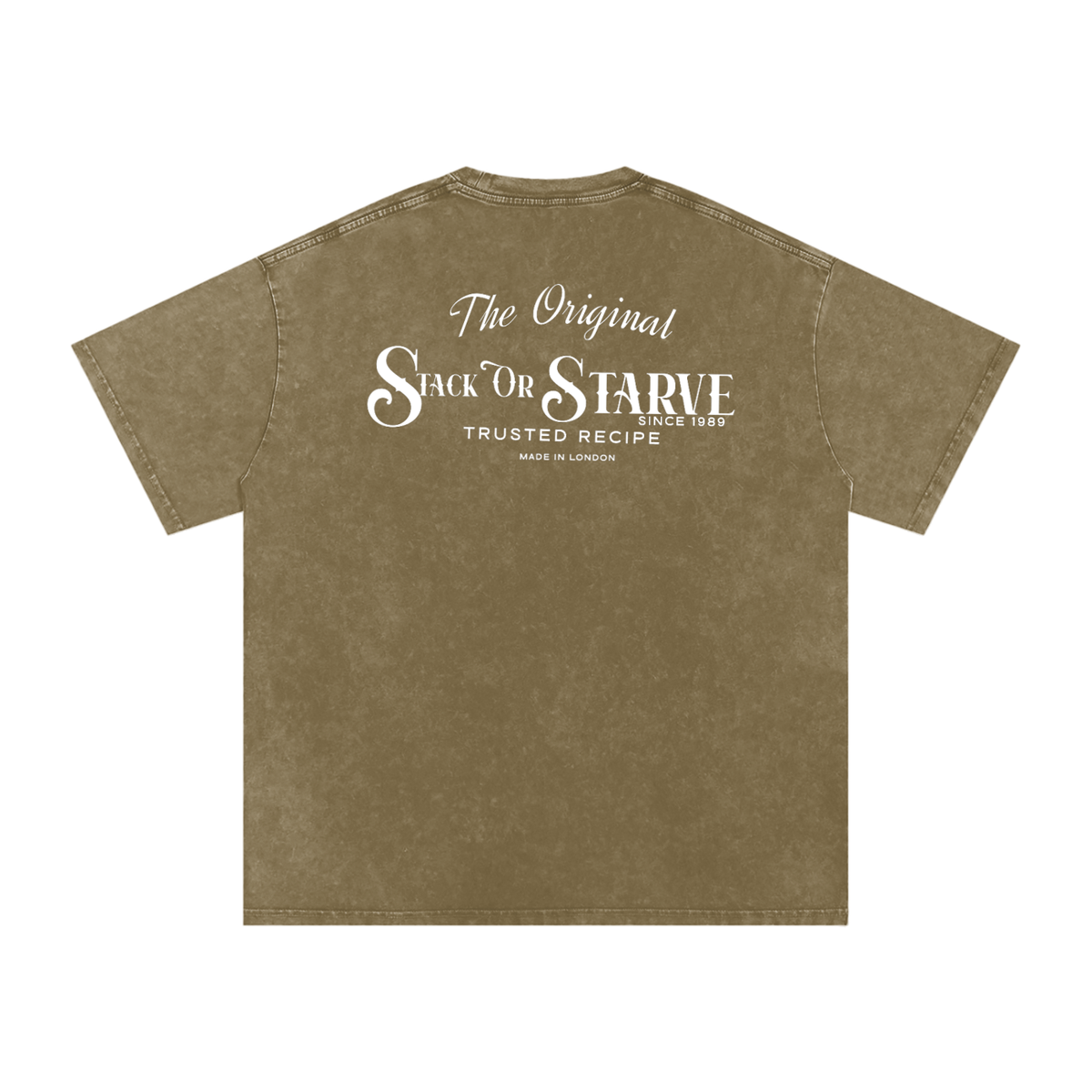 Stack Or Starve “Bones”Acid Wash Oversize T-Shirt - 250 GSM