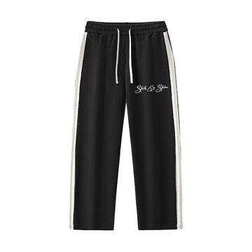 Contrast Side-Stripe Straight-Leg  Pants