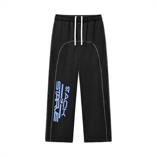 Stack Or Starve “Teck” Contrast-Stitched Fleece Sweatpants