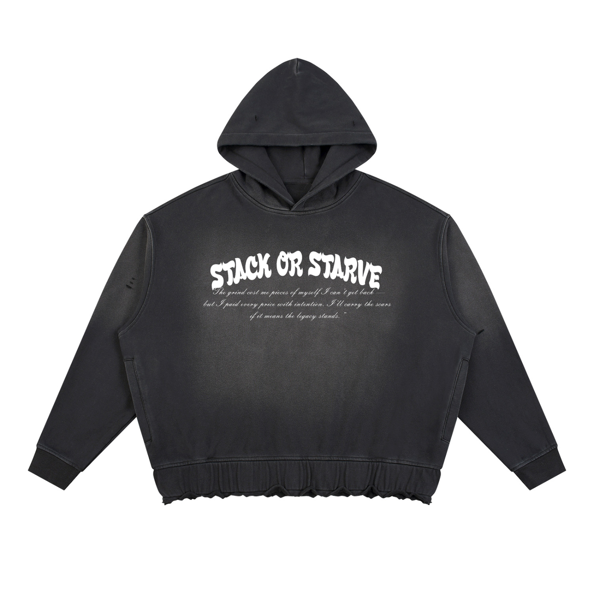 Scribe Unisex Sunfade Ripped Boxy Hoodie