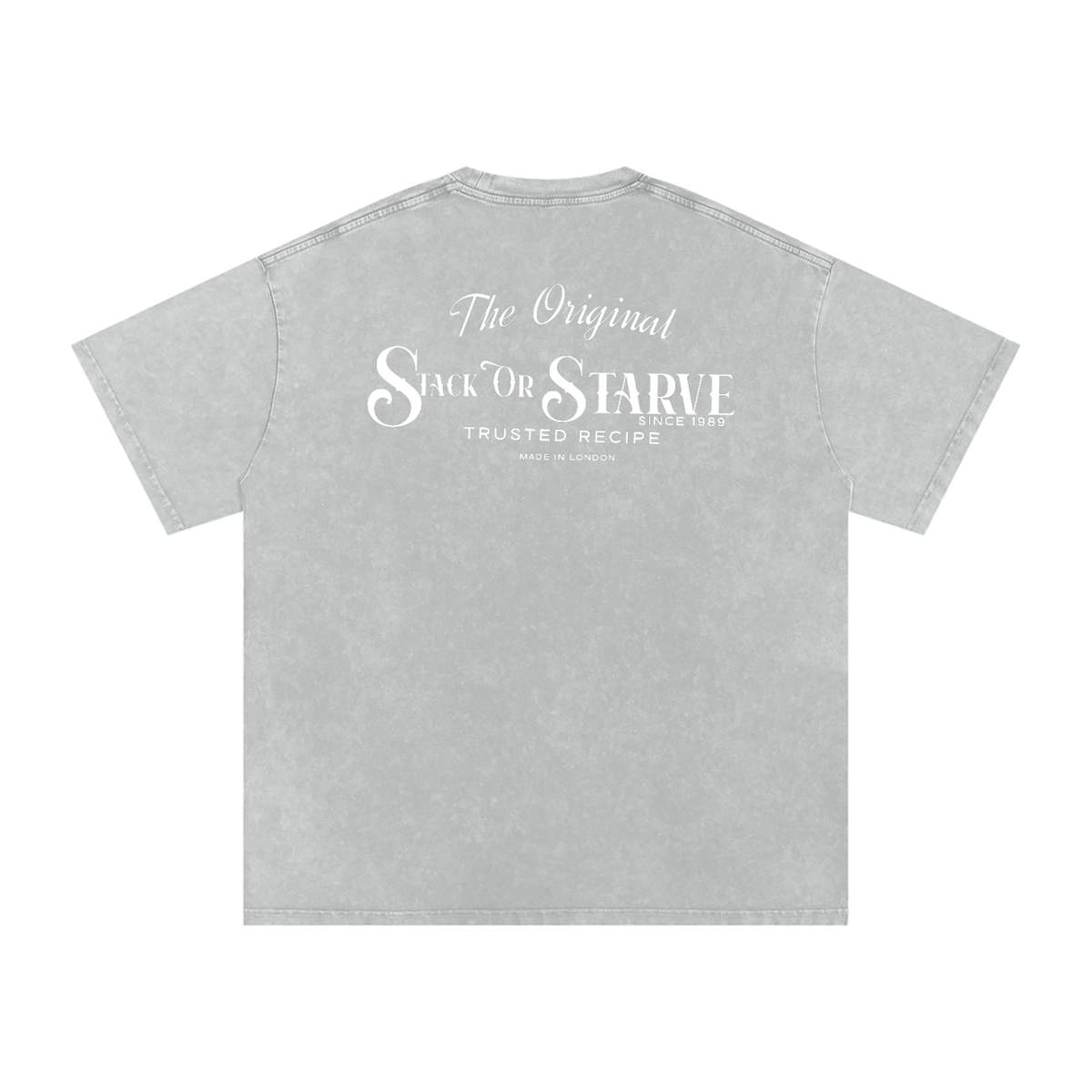 Stack Or Starve “Bones”Acid Wash Oversize T-Shirt - 250 GSM