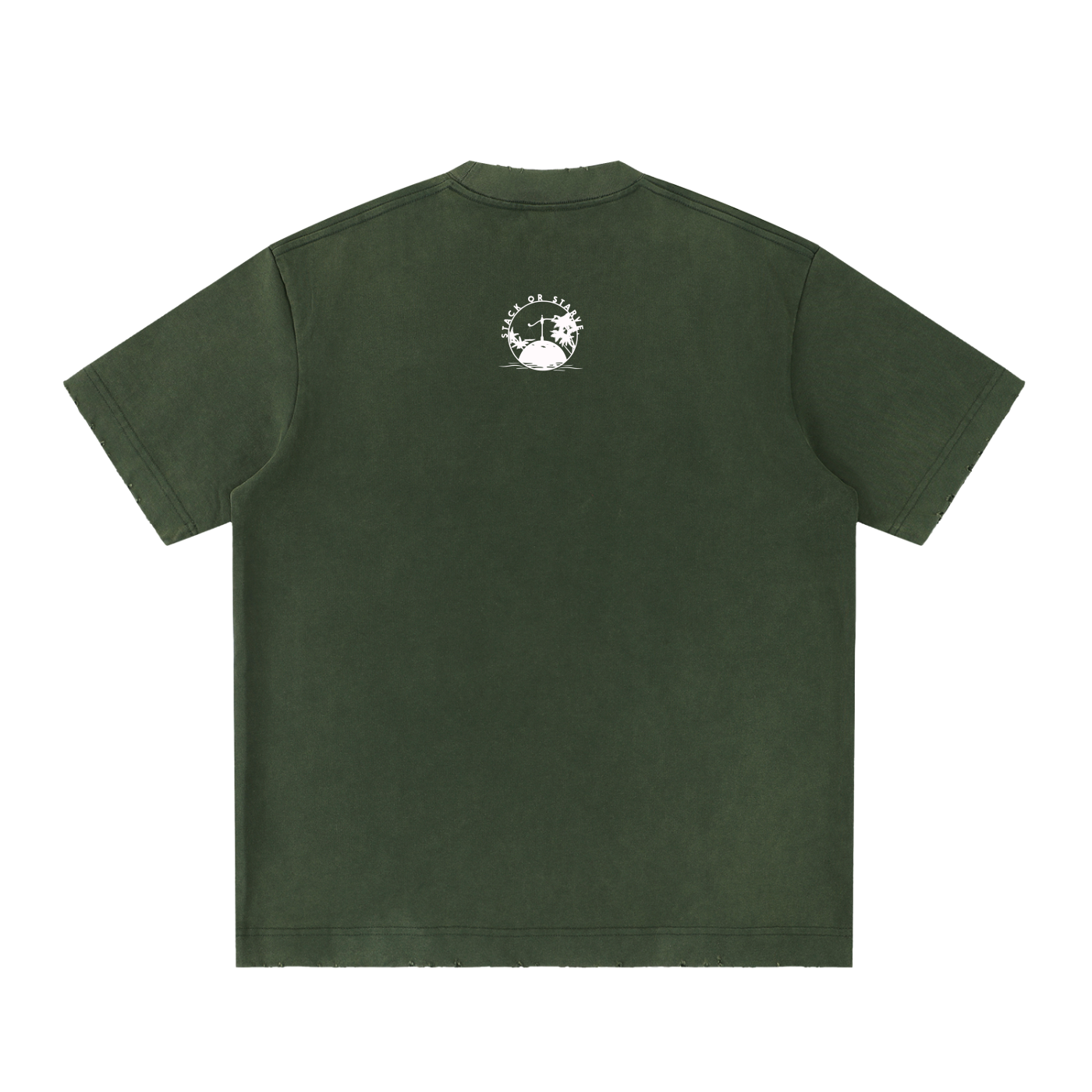 Stack or Starve Disorder Heavyweight Vintage Washed Frayed T-Shirt