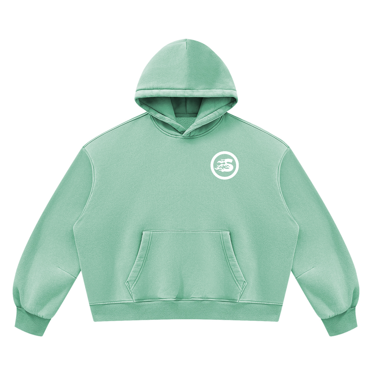 SS2 bubble gum Vintage Wash Boxy Fleece Hoodie