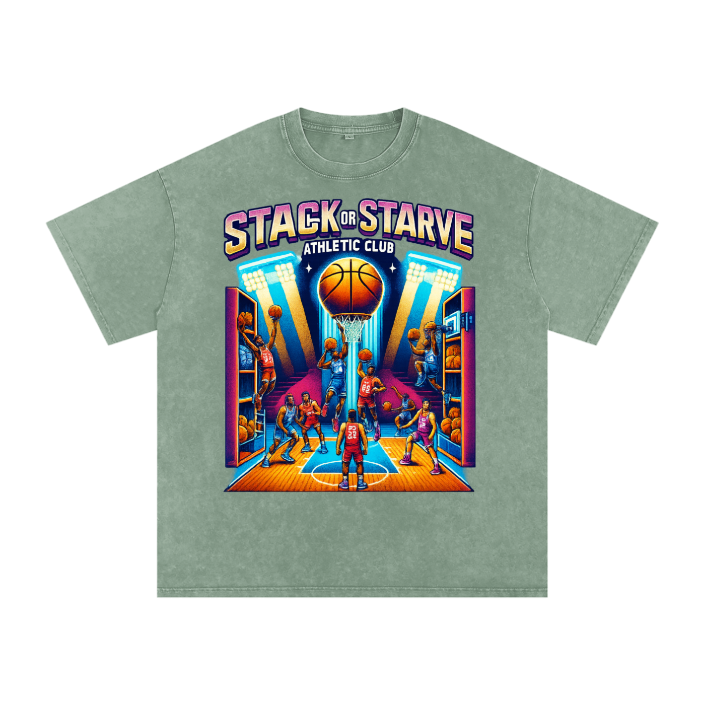 Stack or Starve Athletic Club “Retro Court” Tee