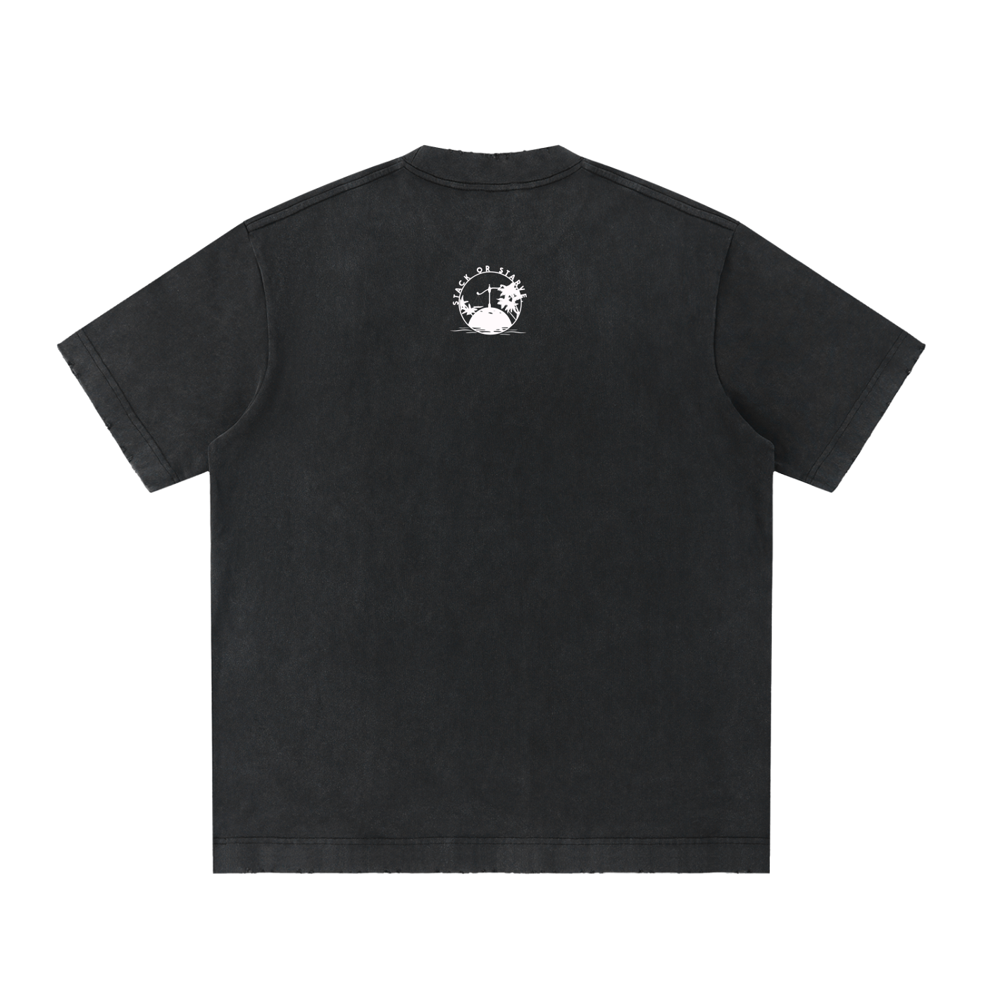 Stack or Starve Disorder Heavyweight Vintage Washed Frayed T-Shirt
