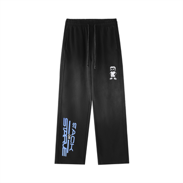 Vintage Washed Gradient Straight-Leg Sweatpants