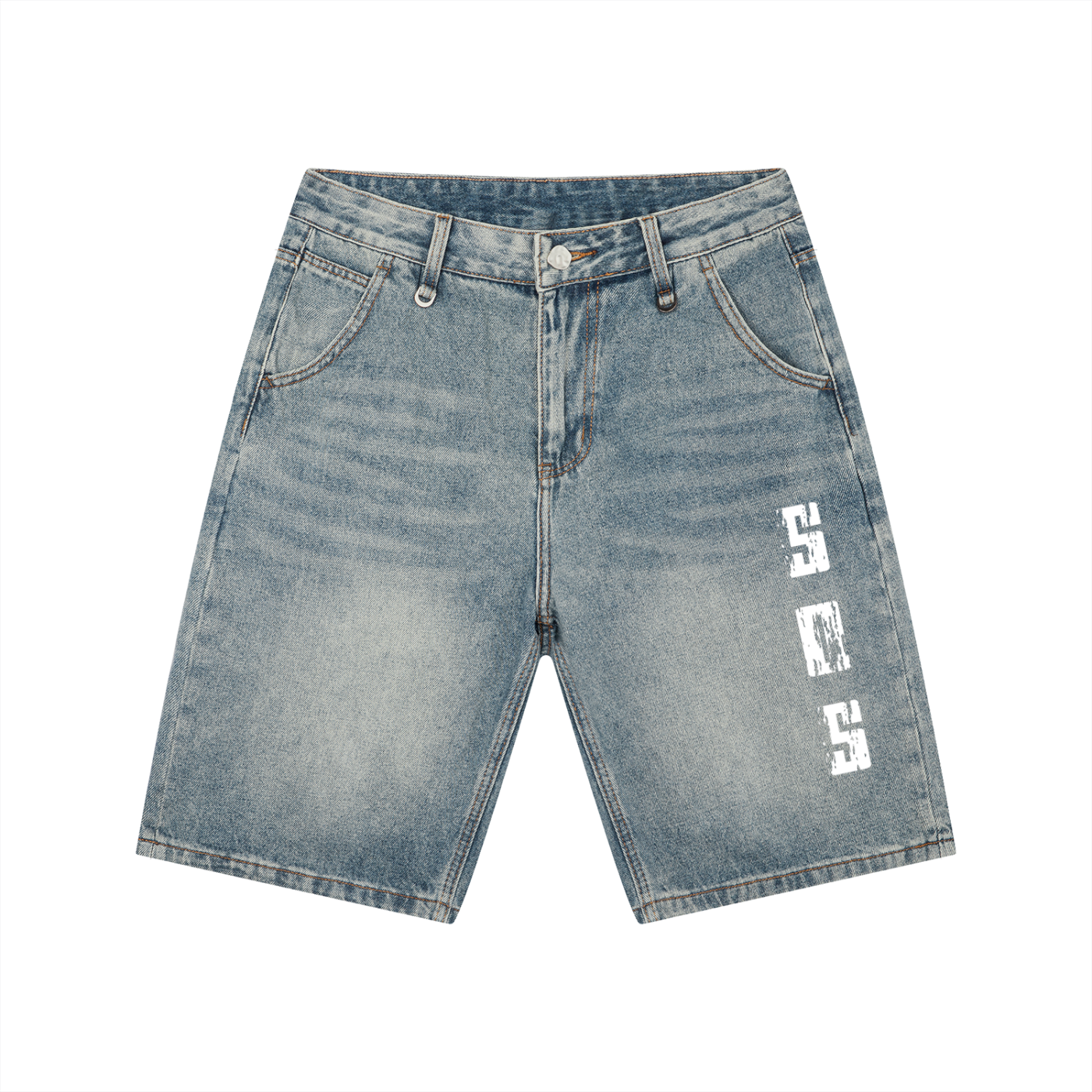Stack or Starve Men's Vintage Wash Denim Shorts