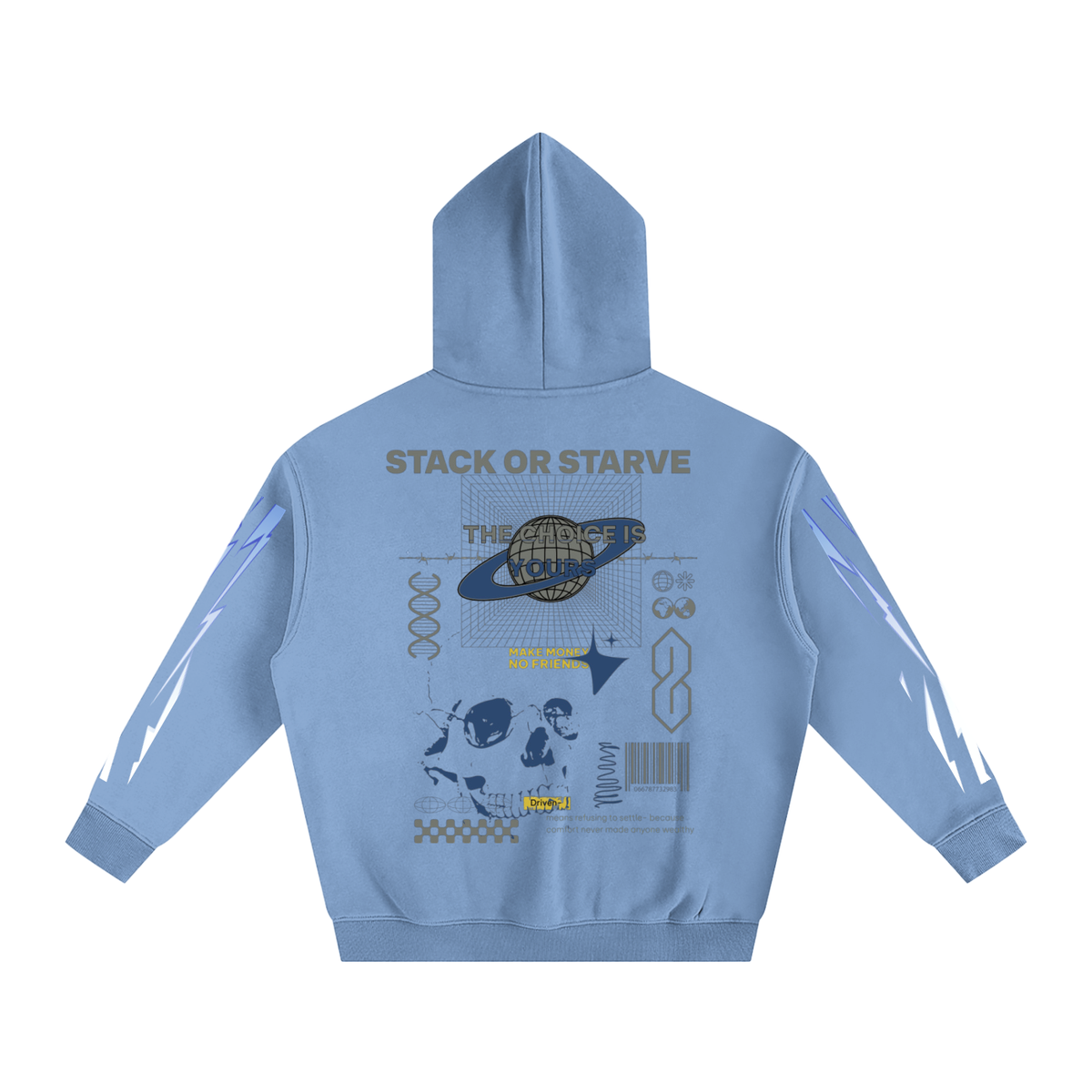 Stack Or Starve “space man” Oversize Fleeced Hoodie