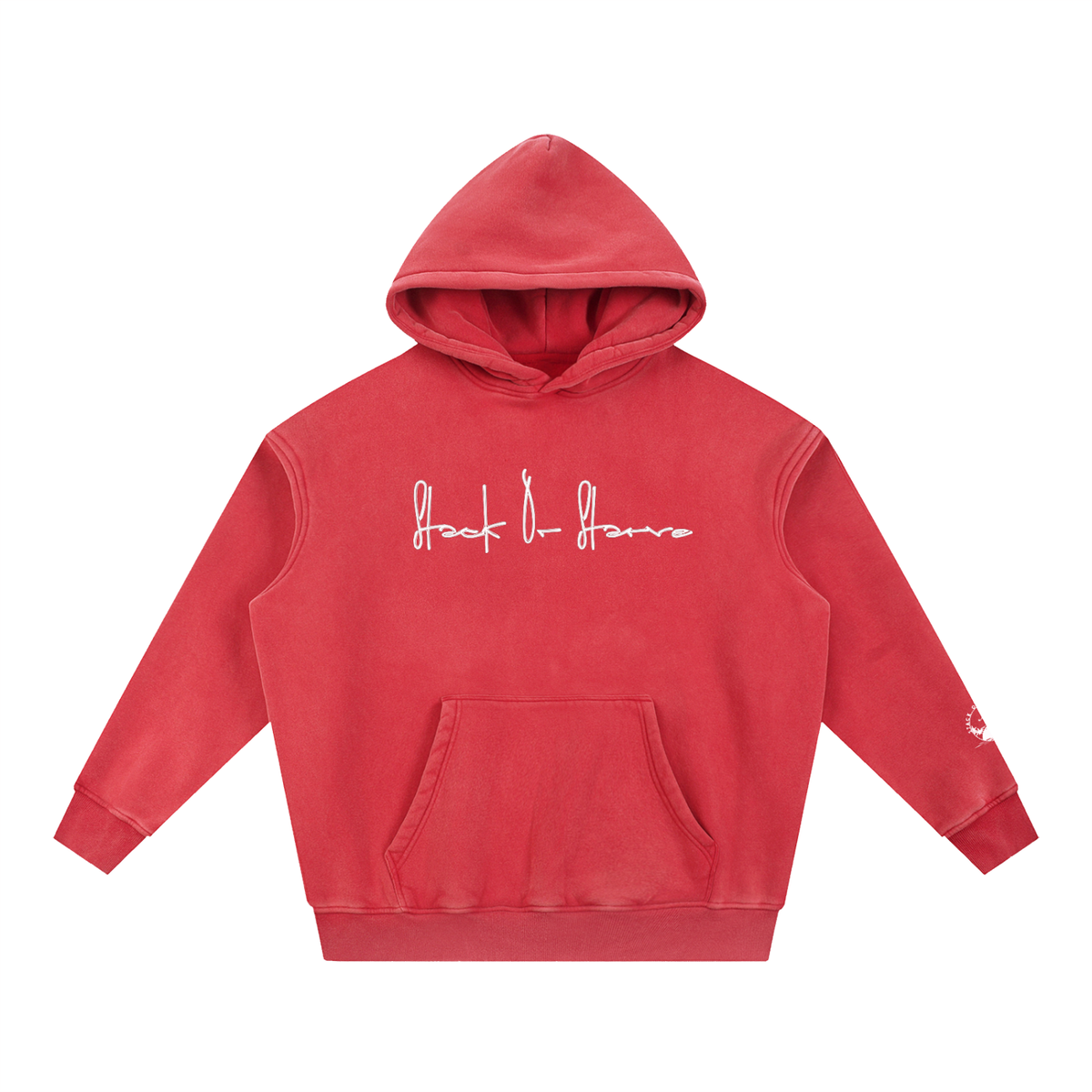 Stack or Starve “cursive” Snow Wash Fleece Oversize Hoodie