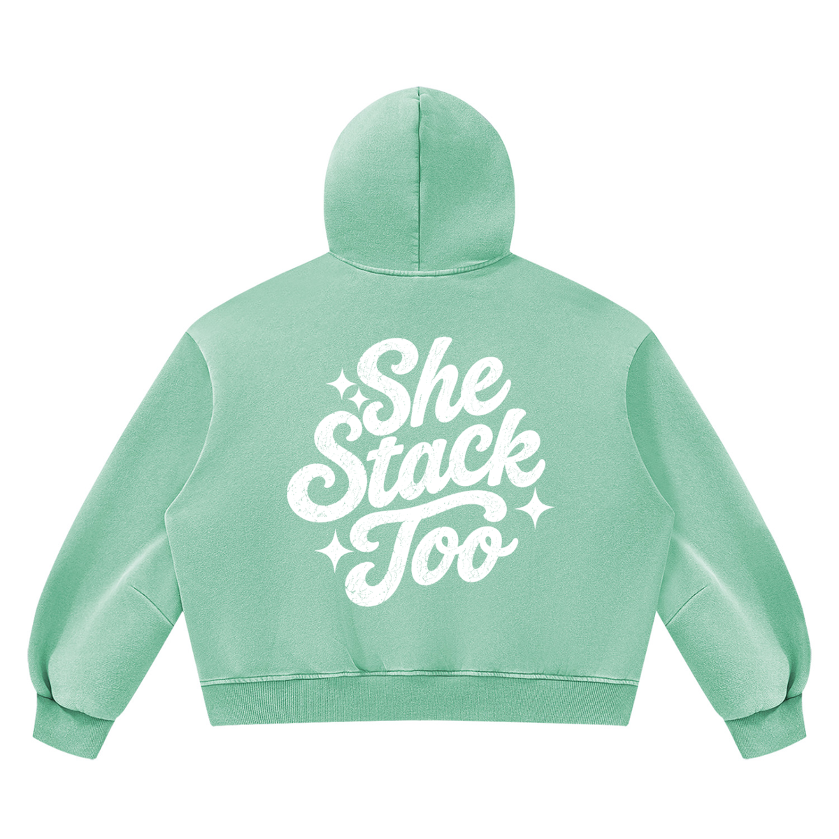 SS2 bubble gum Vintage Wash Boxy Fleece Hoodie