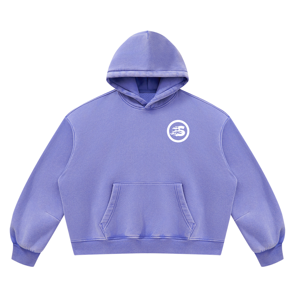 SS2 bubble gum Vintage Wash Boxy Fleece Hoodie