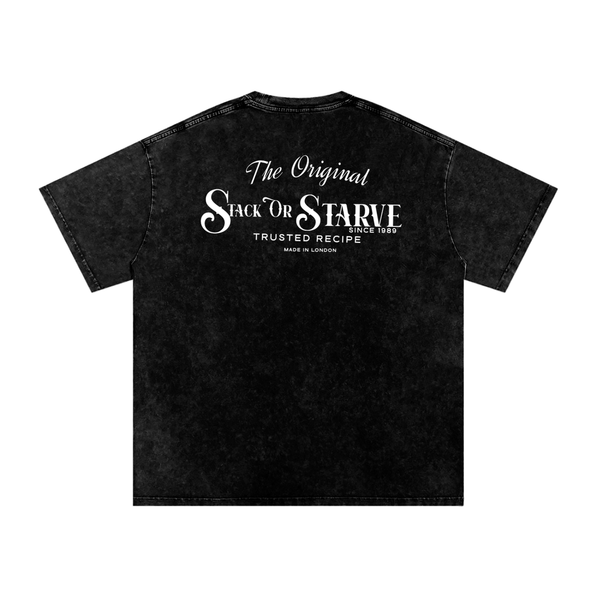 Stack Or Starve “Bones”Acid Wash Oversize T-Shirt - 250 GSM