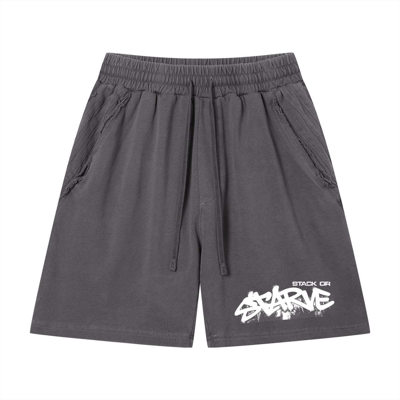 Unisex Vintage Wash Raw Edge Shorts