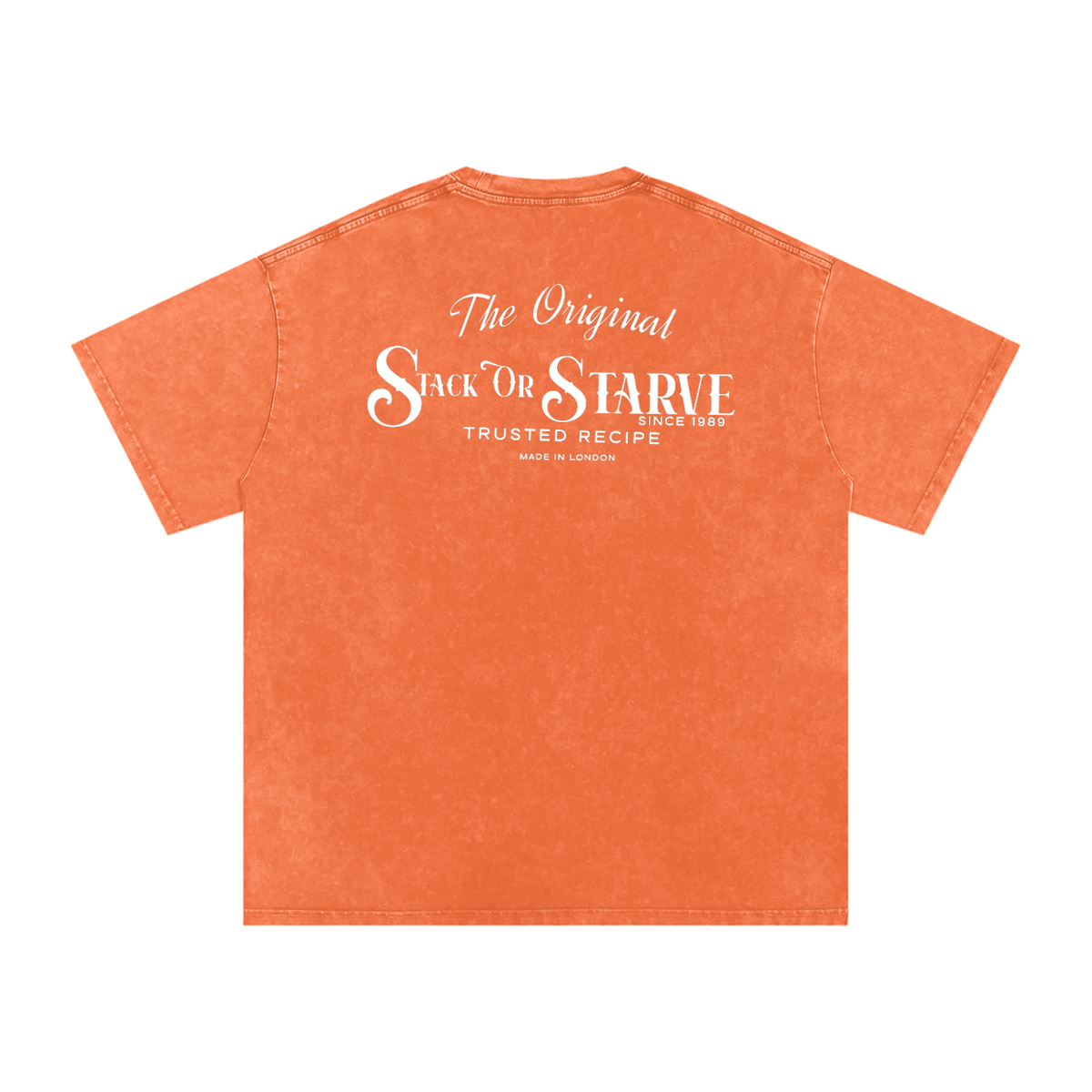Stack Or Starve “Bones”Acid Wash Oversize T-Shirt - 250 GSM