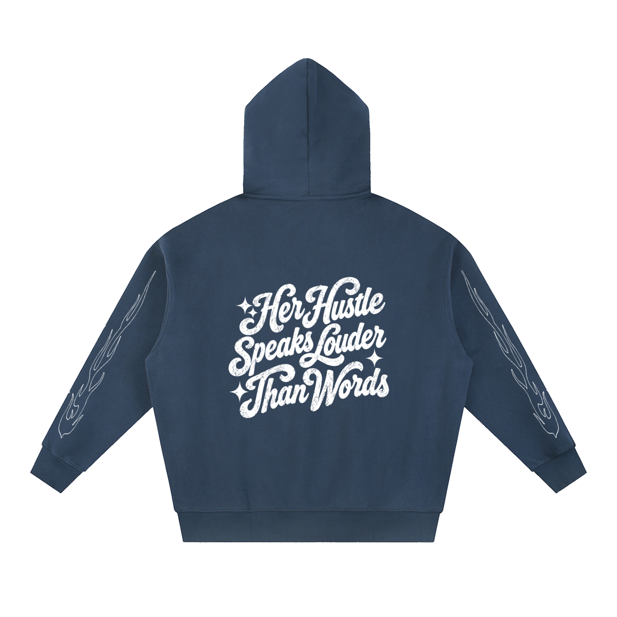 She Stack Too “HER HUSTLE” Essential Oversized Fleece Boxy Hoodie