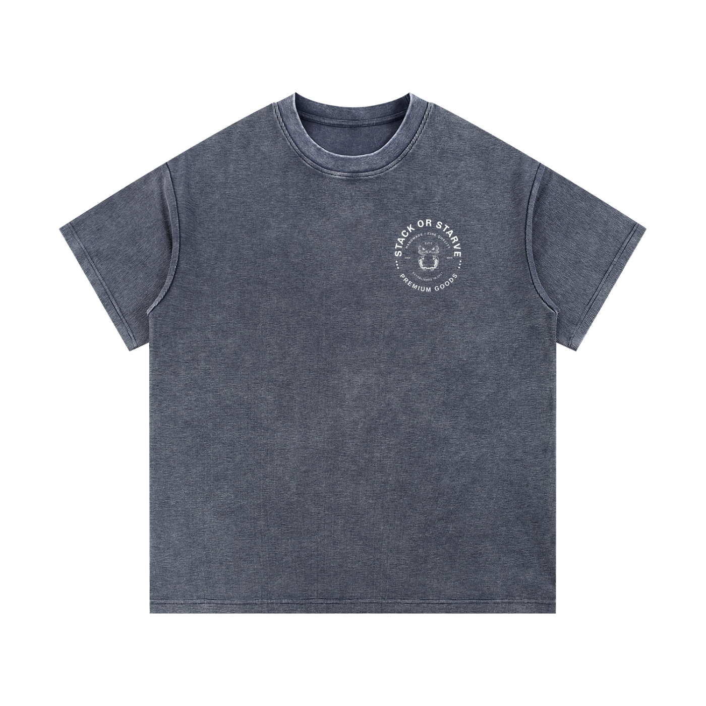 Stack Or  Starve Mineral Wash Waffle Knit T-Shirt