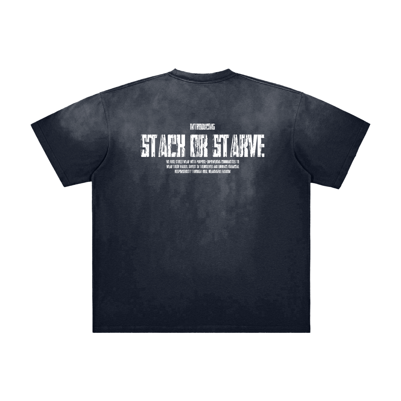 Stack Or Starve SOS Vintage Washed Frayed T-Shirt