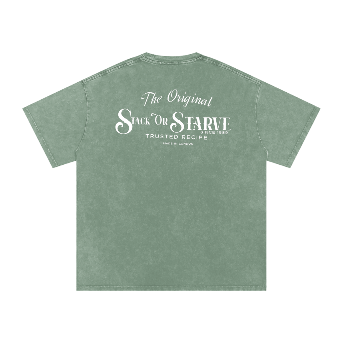 Stack Or Starve “Bones”Acid Wash Oversize T-Shirt - 250 GSM