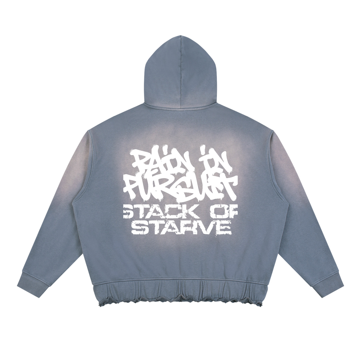 Pain In Pursuit Unisex Sunfade Ripped Boxy Hoodie