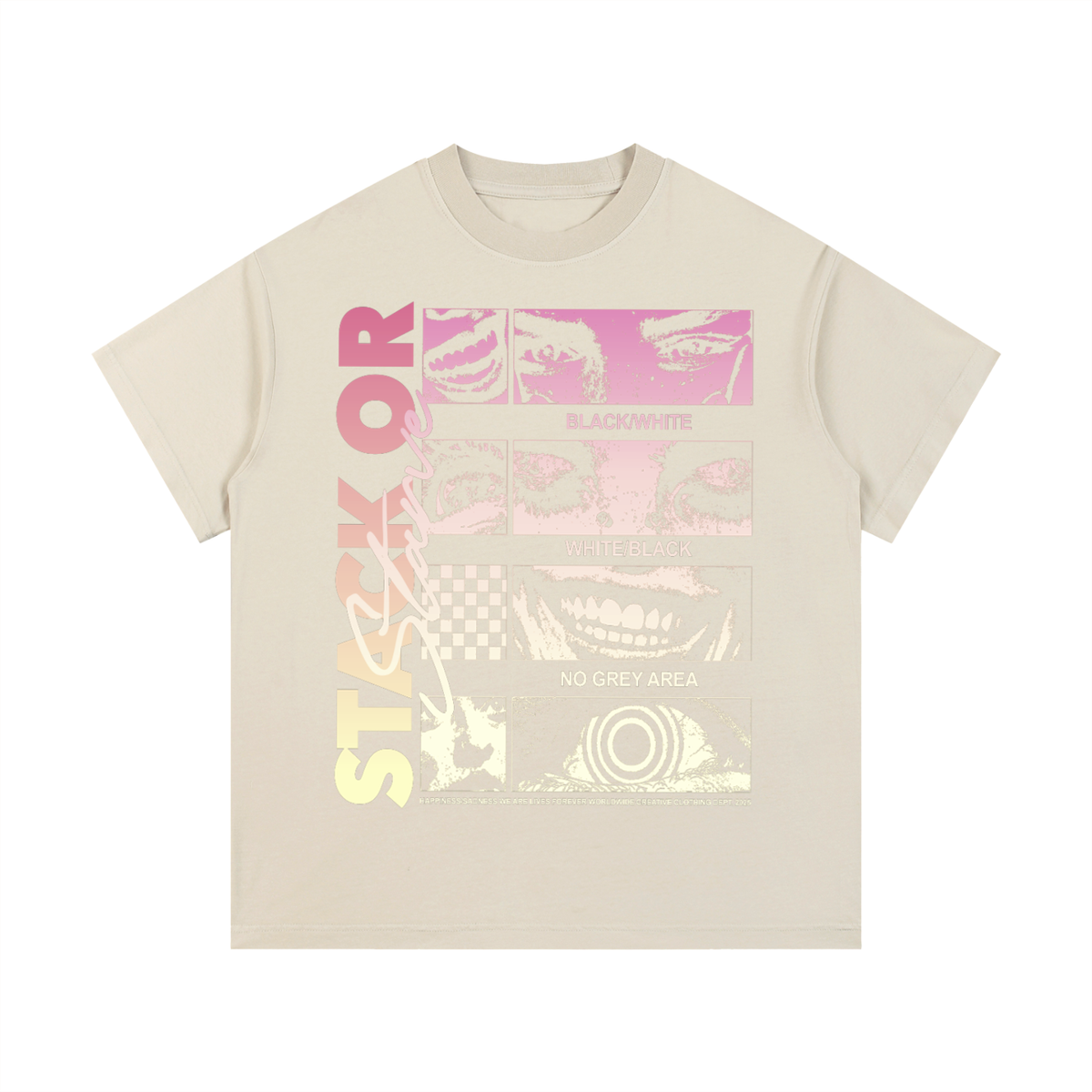 Stack or Starve No Grey Area Oversized Tee (Pink)