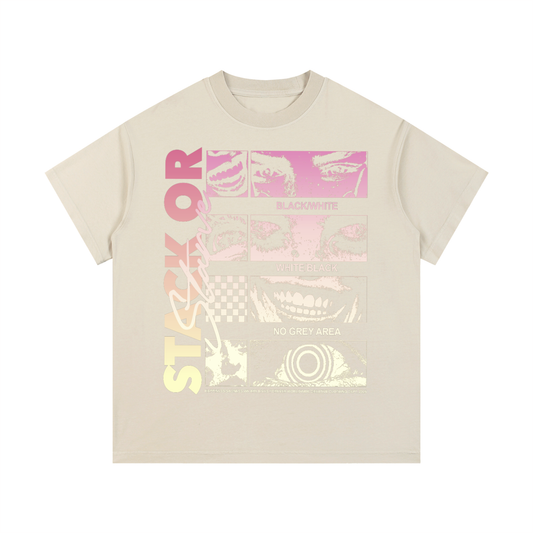 Stack or Starve No Grey Area Oversized Tee (Pink)