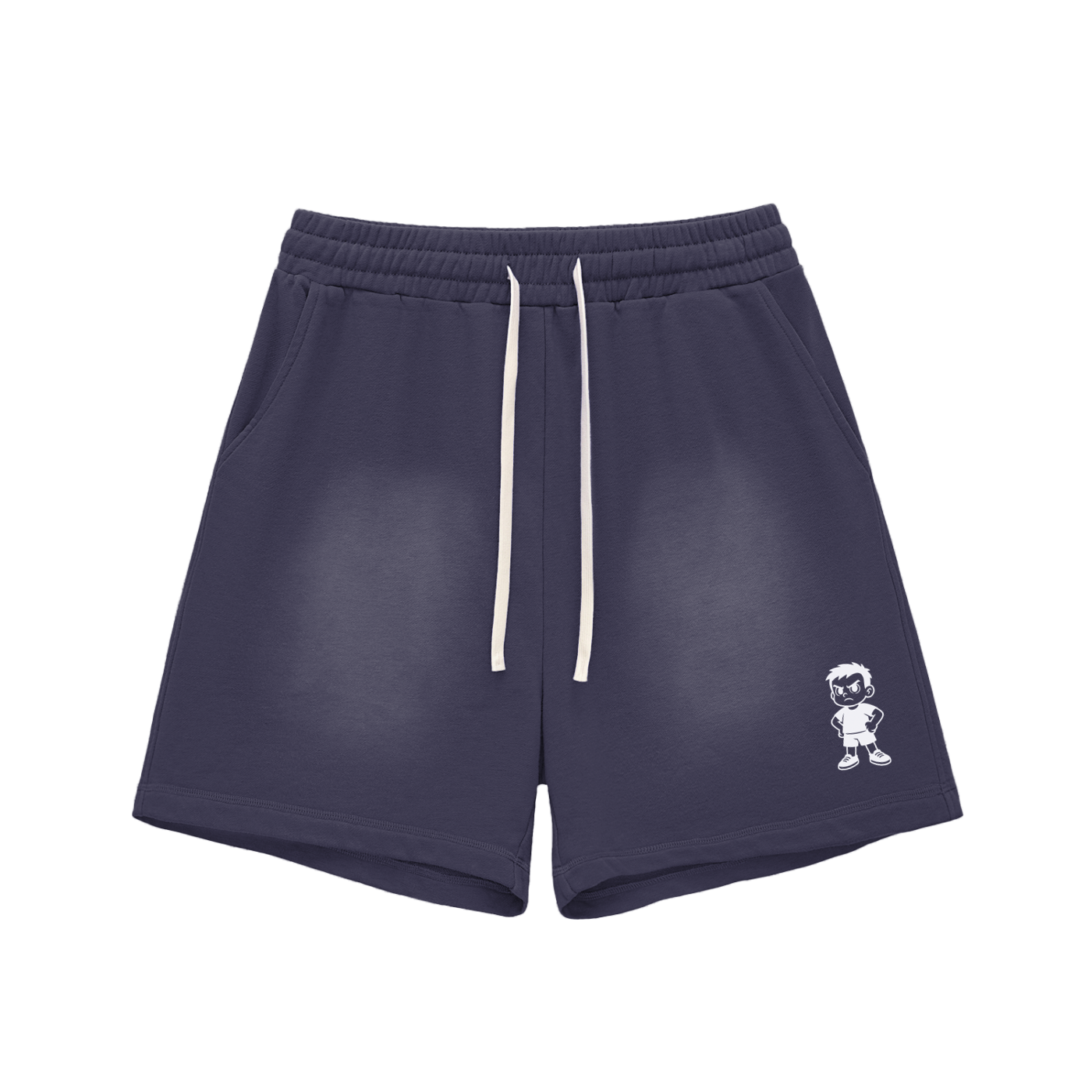 Stack Or Starve Sun Fade Raw Edge Cotton Shorts