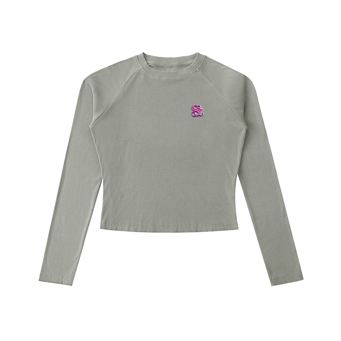 Dyed Washed Raglan Long Sleeve Slim T-Shirt