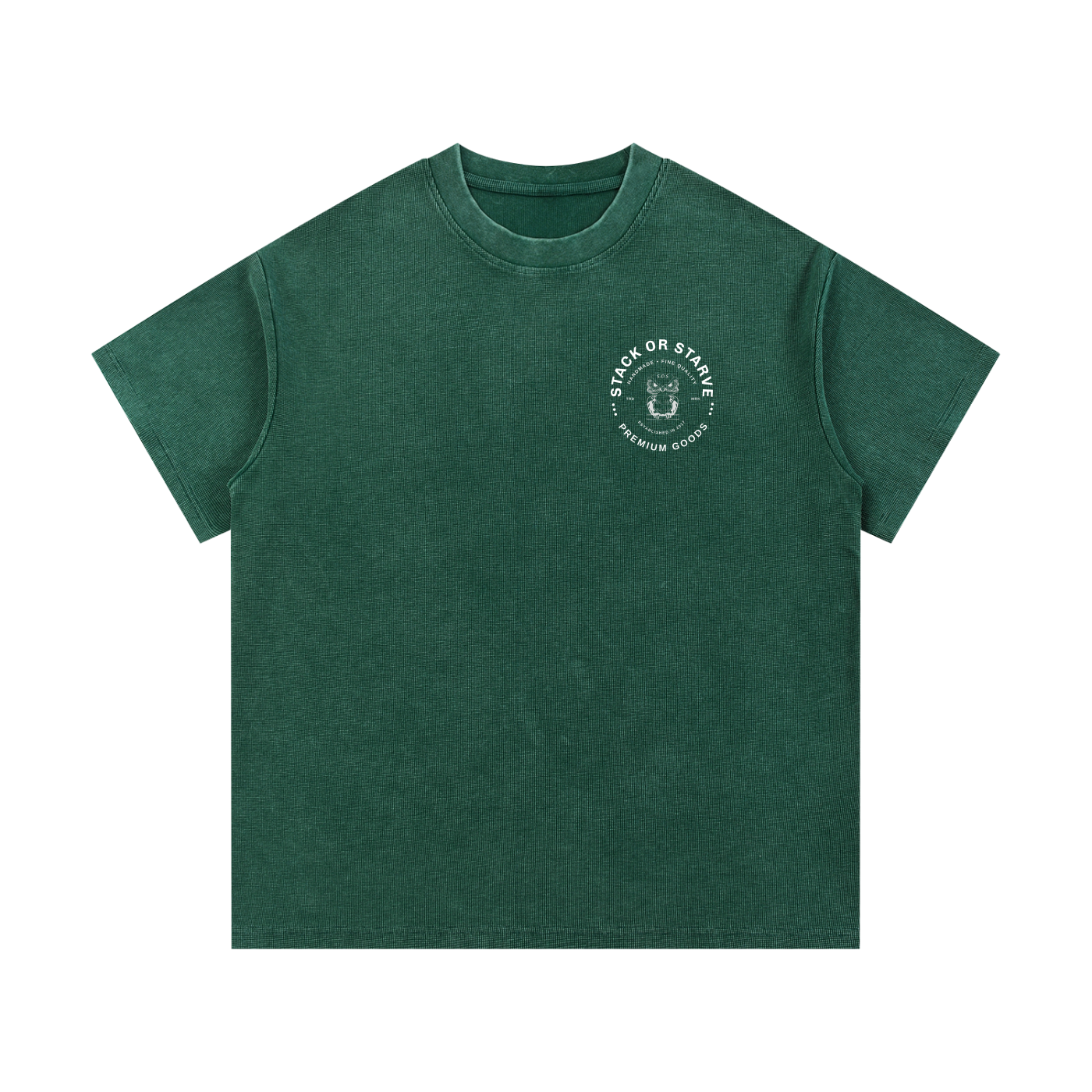 Stack Or  Starve Mineral Wash Waffle Knit T-Shirt