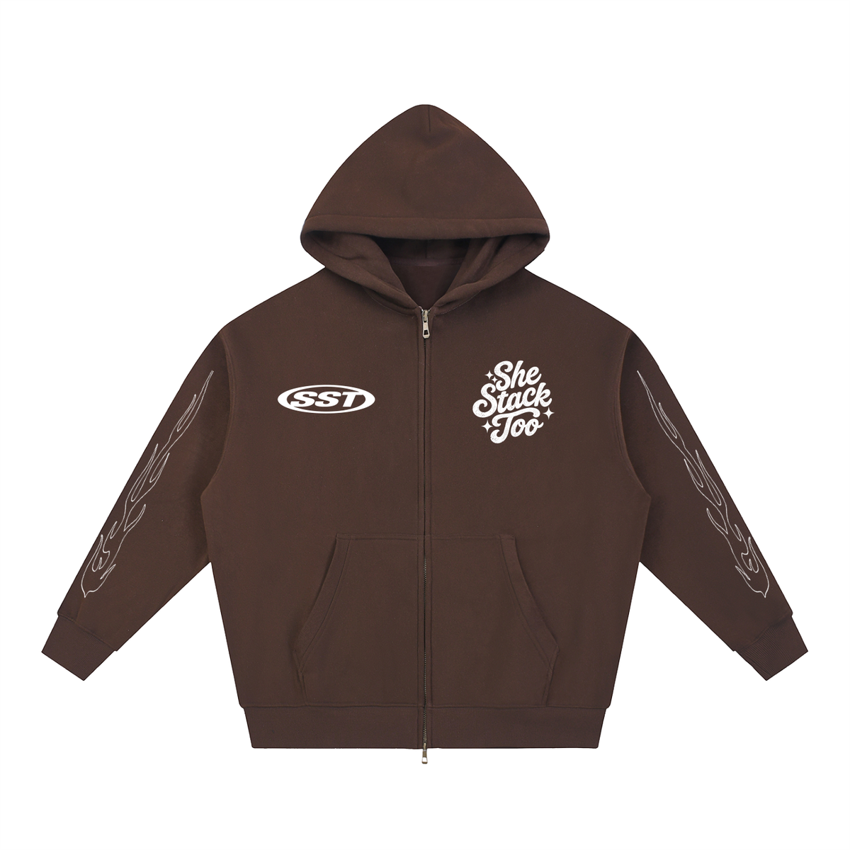She Stack Too “HER HUSTLE” Essential Oversized Fleece Boxy Hoodie
