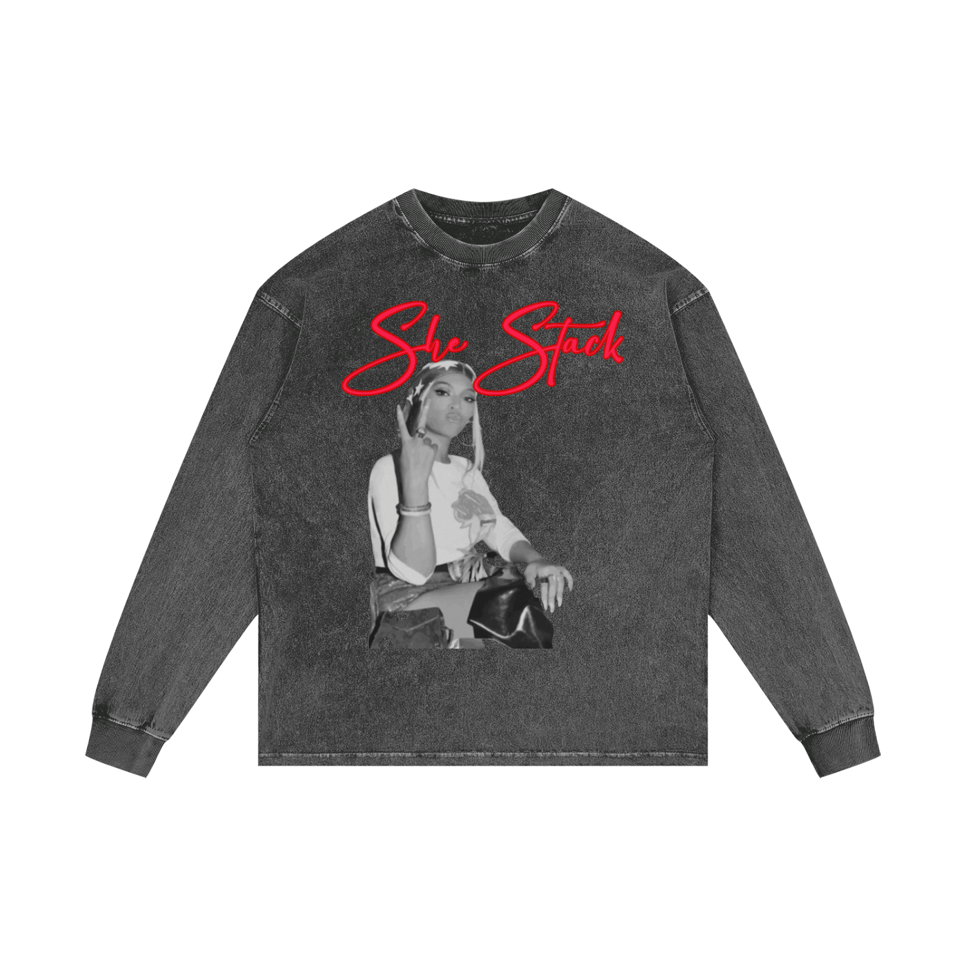 Acid Wash Oversize Long Sleeve T-Shirt