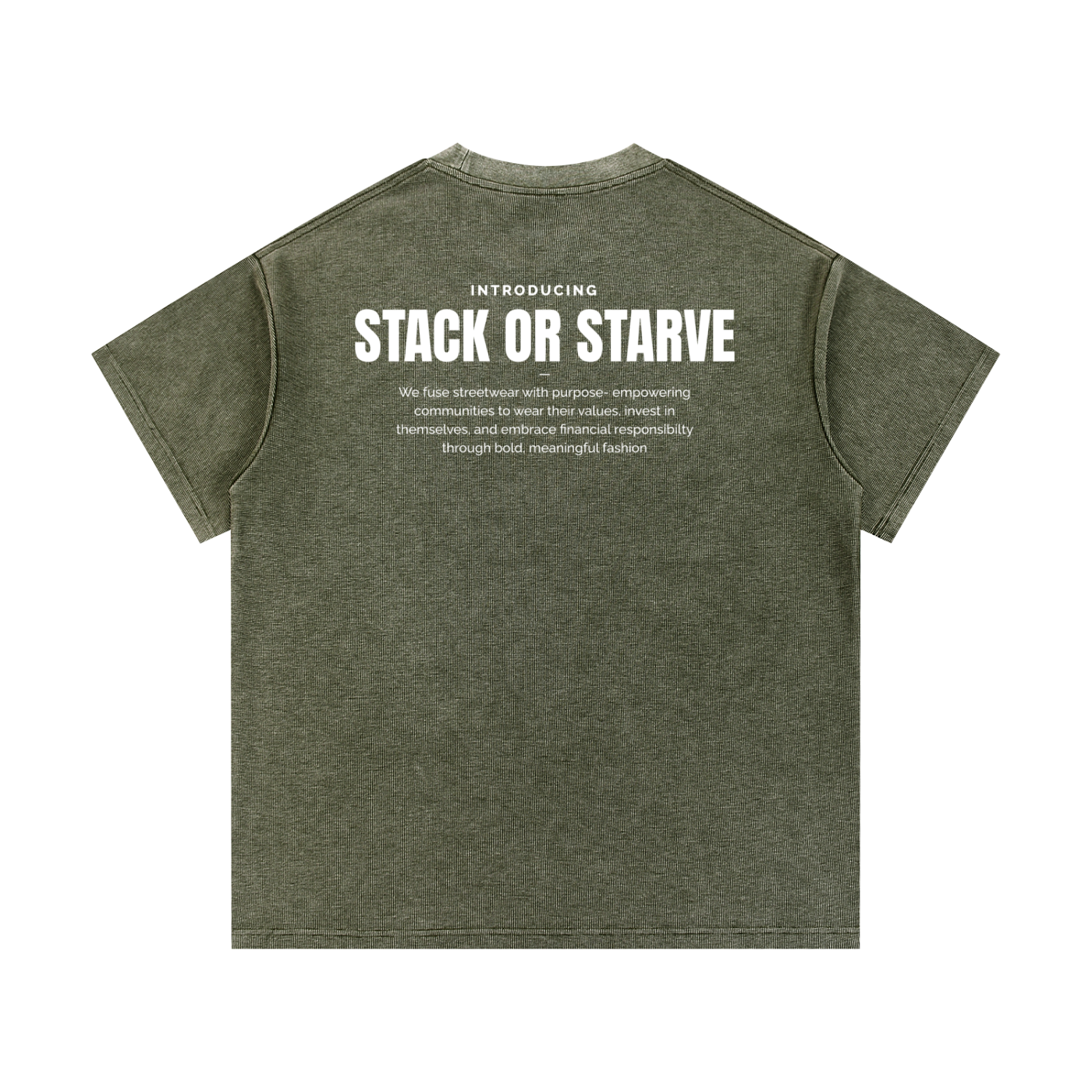 Stack Or  Starve Mineral Wash Waffle Knit T-Shirt