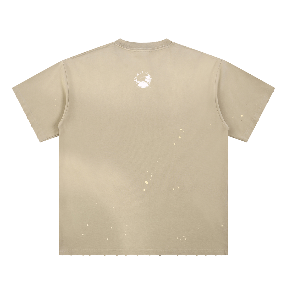 Stack Or Starve “Palm Tree” Hand-Frayed Sunfade Paint Splatter T-Shirt