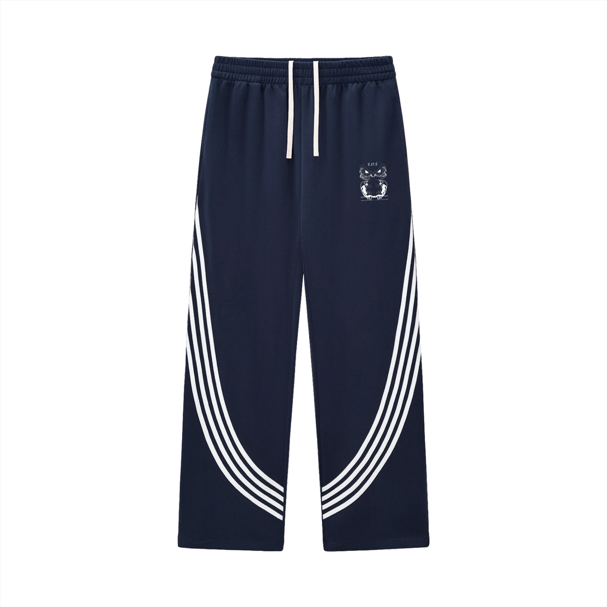 Stack Or Starve “owl” Curved Stripe Straight Sweatpants