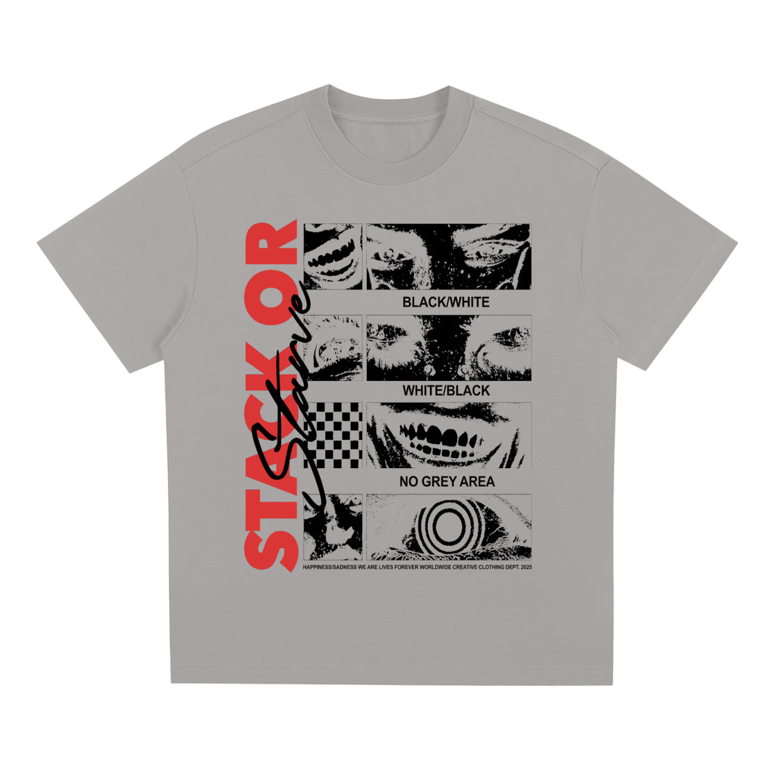 Stack or Starve No Grey Area Oversized Tee (blk/red)