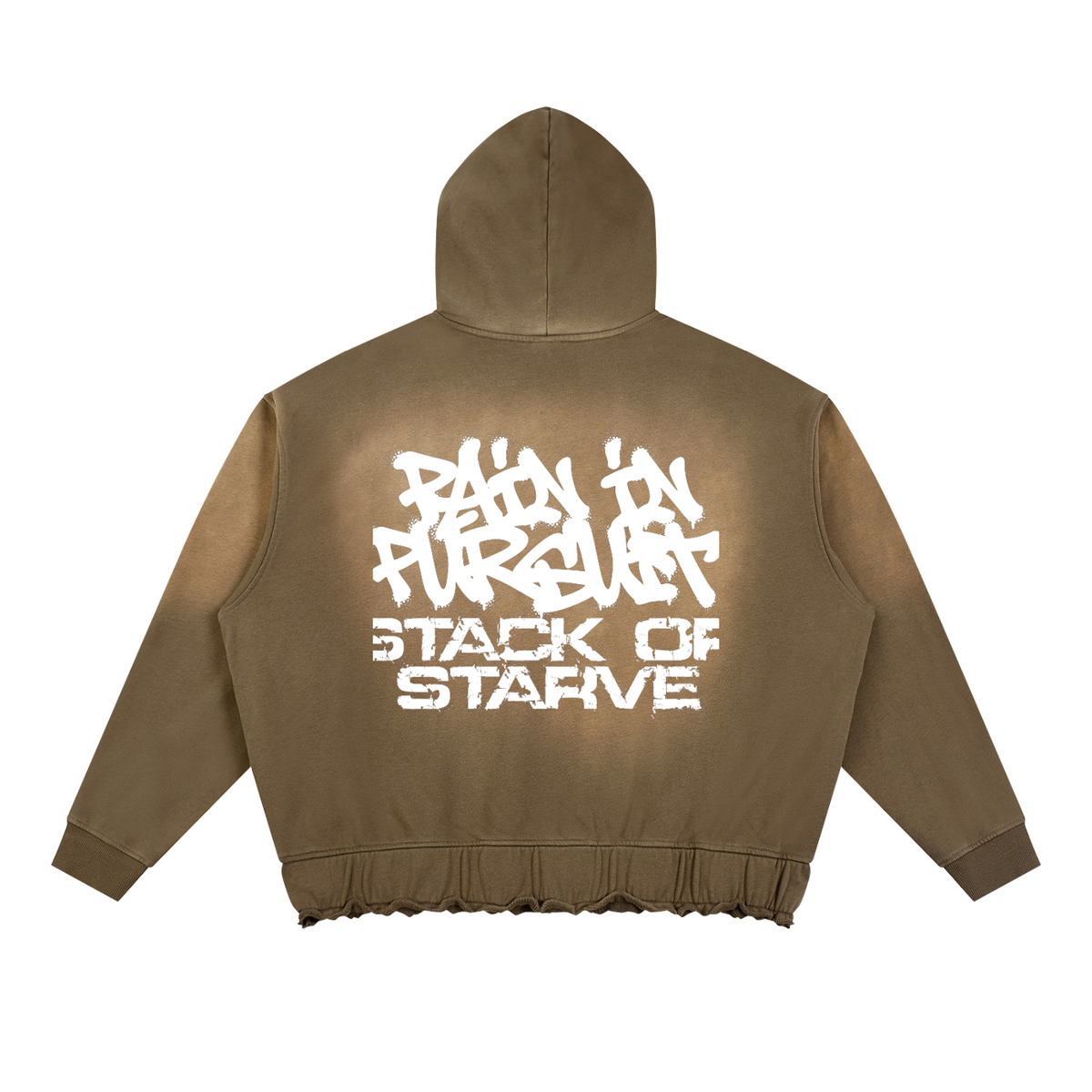 Pain In Pursuit Unisex Sunfade Ripped Boxy Hoodie
